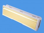 12" GOLD letterbox with WHITE surround for MIDRAIL setting in upvc doors