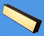 10" GOLD  Letterbox with BLACK surround for upvc doors
