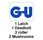 GU Europa 92mm multipoint door lock. 2 mushroom 2 roller 1 latch 1 deadbolt