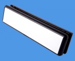 12" WHITE Letterbox with BLACK surround for upvc doors